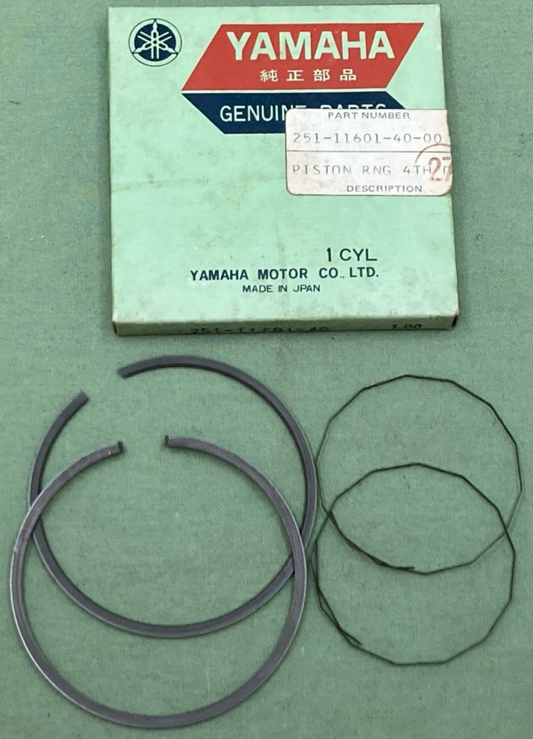 NEW GENUINE YAMAHA 251-11601-40 PISTON RING SET 4th 1.00