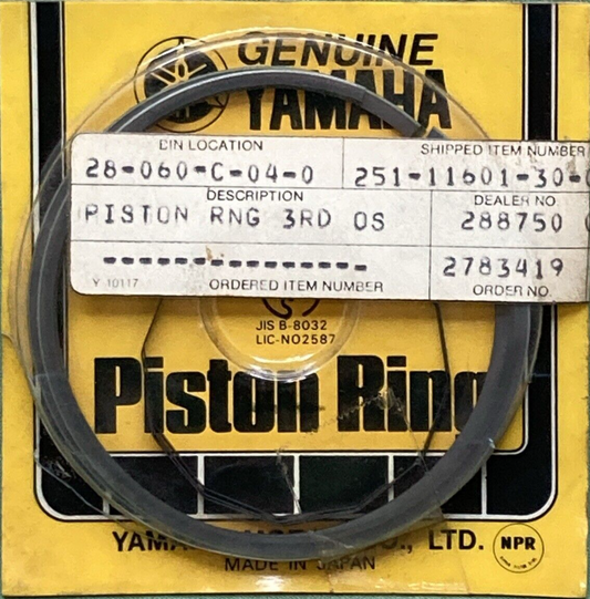 NEW GENUINE YAMAHA 251-11601-30 PISTON RING SET 3rd 0.75 O/S