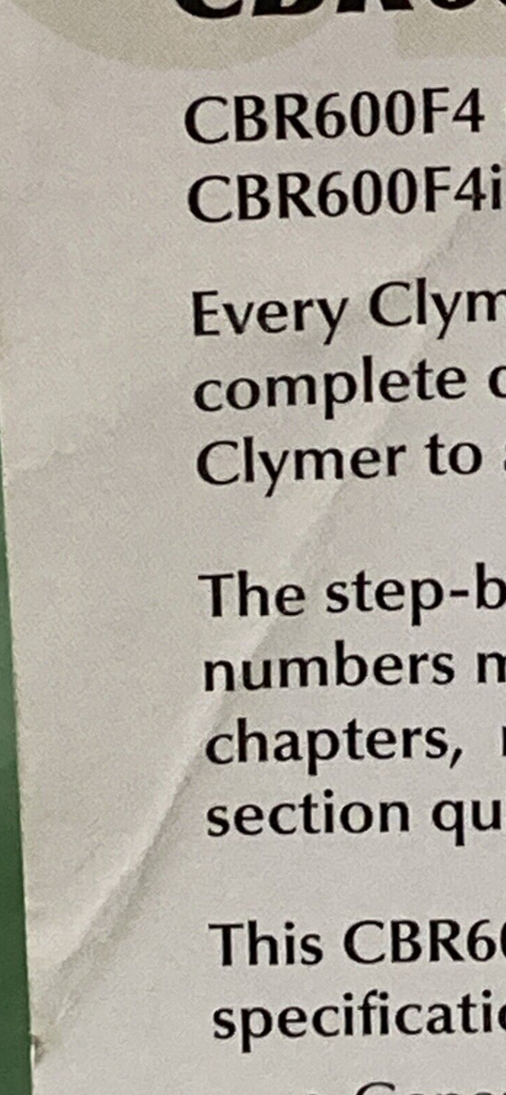 CLYMER M445-2 HONDA CBR600F4 SERVICE MANUAL 1999-2006