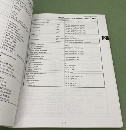 YAMAHA LIT-11616-BT-25 YFM250 SERVICE MANUAL