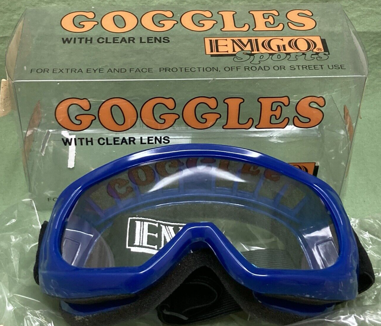 NEW EMGO 76-49553 GOGGLE ECONOMY BLUE