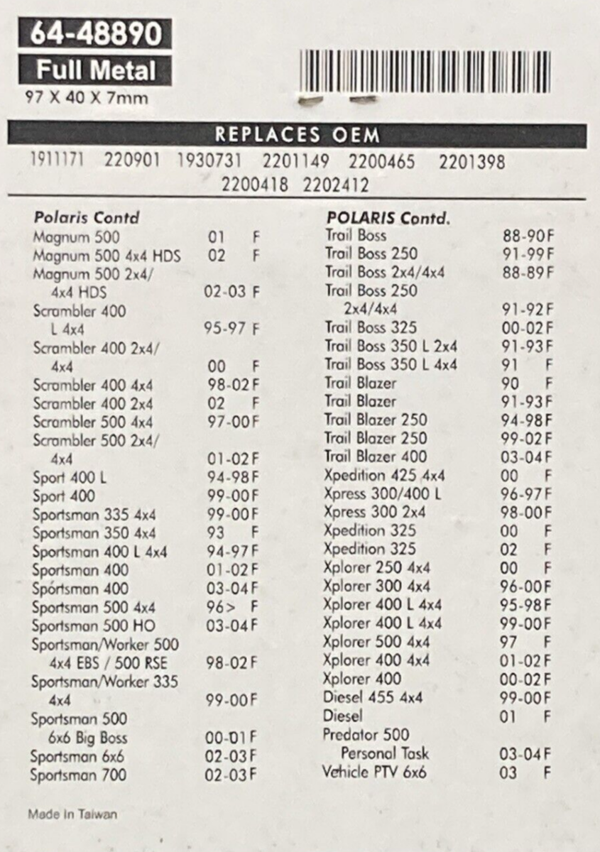 NEW EMGO 64-48890 DISC BRAKE PADS