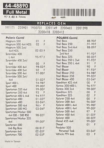 NEW EMGO 64-48890 DISC BRAKE PADS