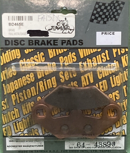 NEW EMGO 64-48890 DISC BRAKE PADS
