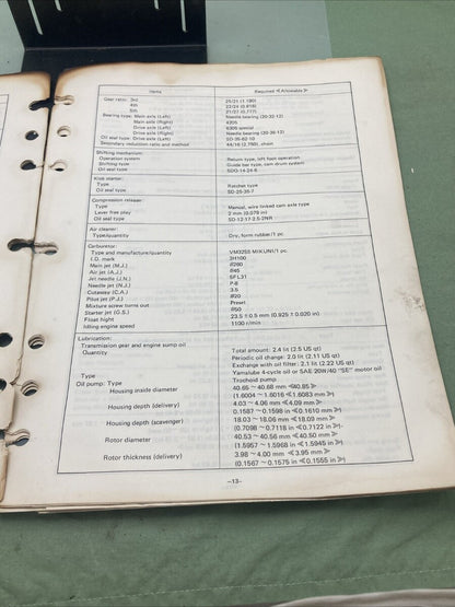 YAMAHA LIT-11616-01-88 SR500G SUPPLEMENTARY SERVICE MANUAL 3H1-28197-10