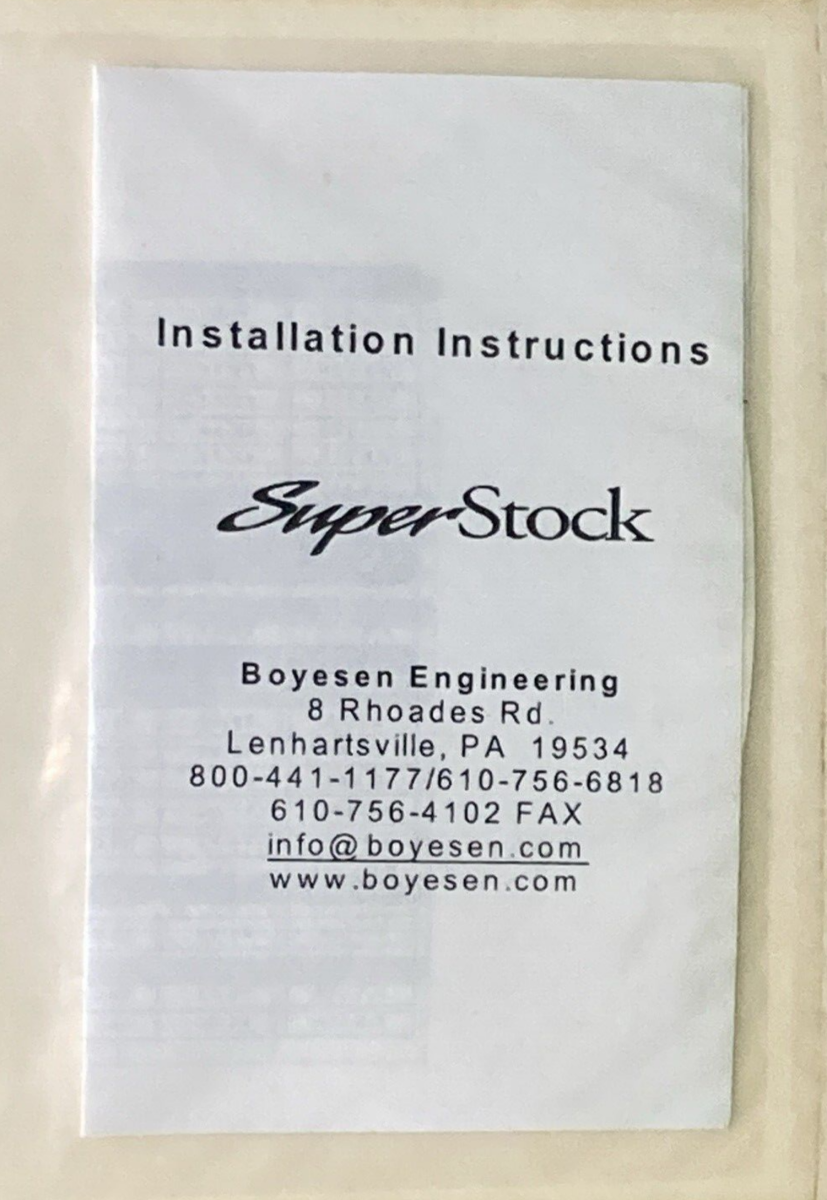 NEW BOYESEN SSF111 FIBER REED SINGLE-STAGE SUPERSTOCK