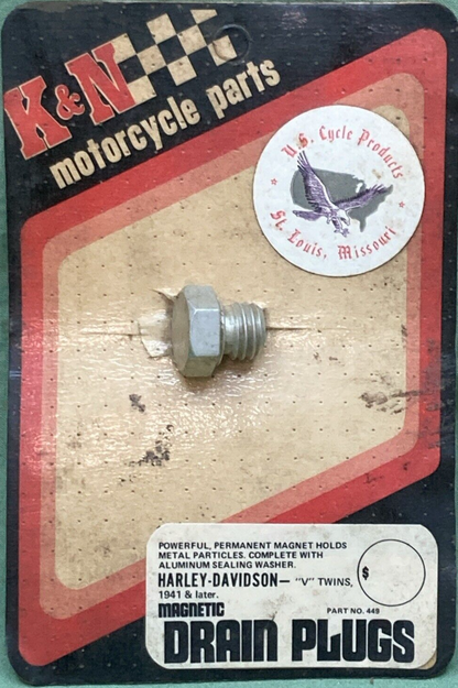 NEW K&N 449 Magnetic Engine Case Drain Plug FITS HARLEY DAVIDSON V-TWIN