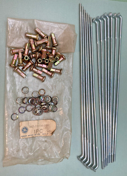 NEW GENUINE YAMAHA 1K7-25104-00 SPOKE SET, FRONT 13 SPOKES 29 NIPPLES 39 RINGS