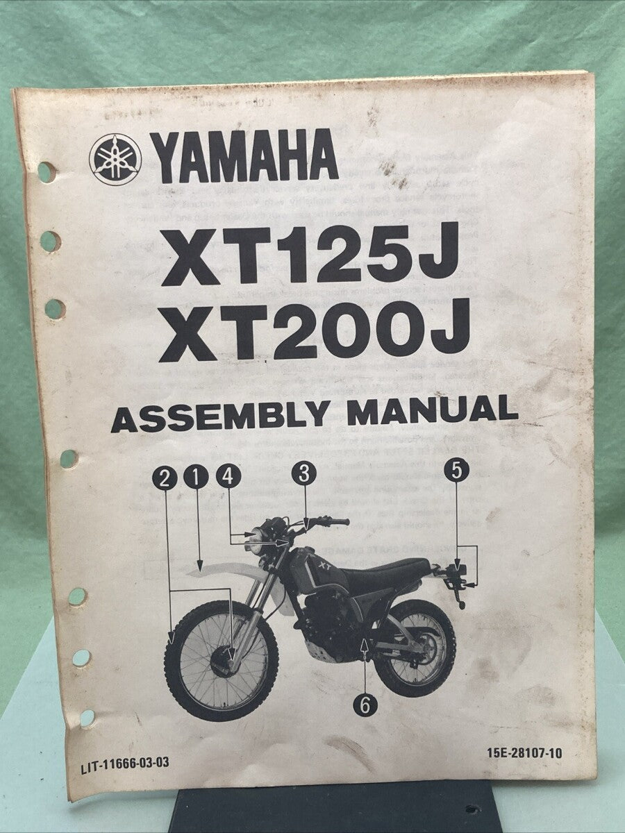 GENUINE YAMAHA LIT-11666-03-03 XT125J XT200J ASSEMBLY MANUAL 15E-28107-10