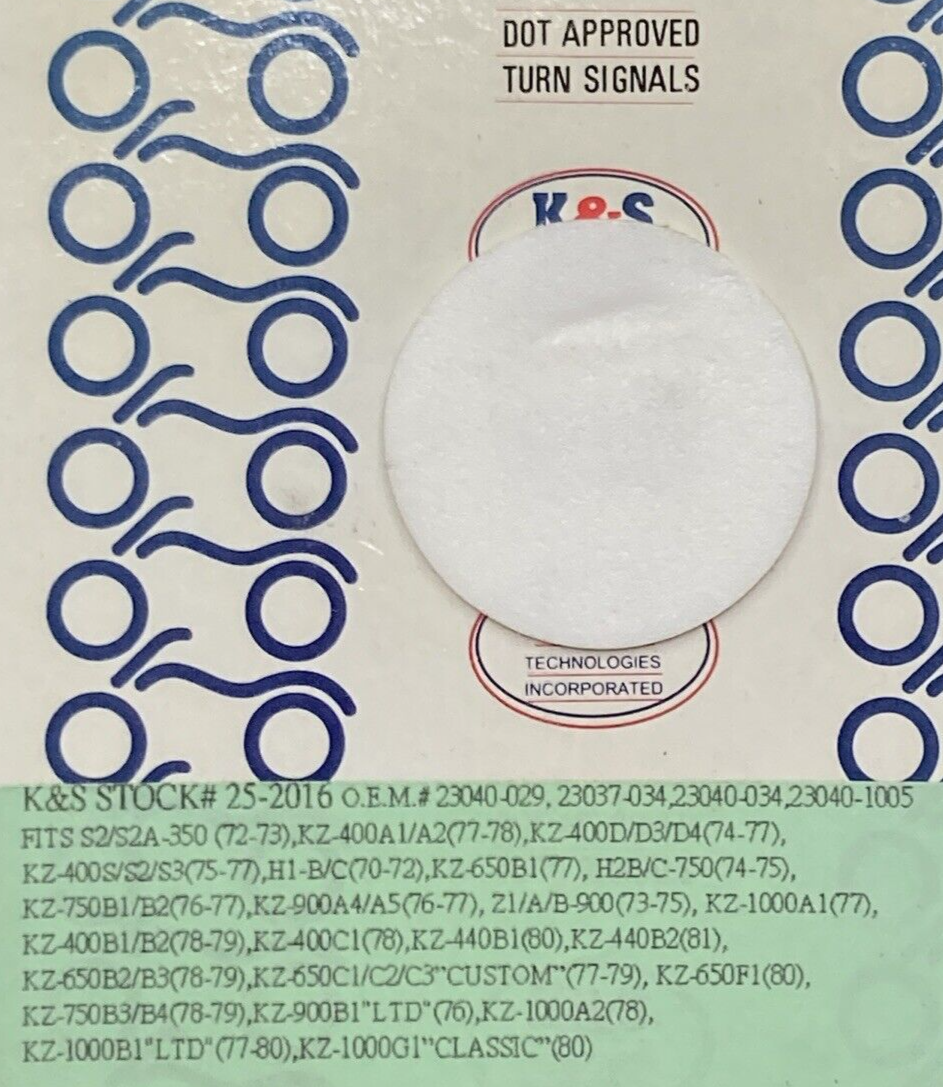 NEW K&S 25-2016 TURN SIGNAL ASSEMBLY MOTORCYCLE AMBER FOR KAWASAKI