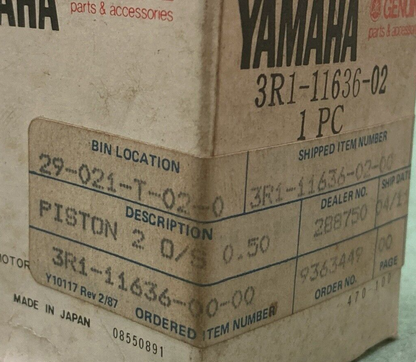 NEW GENUINE YAMAHA 3R1-11636-02 PISTON 2ND 0.50 O/S