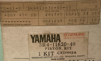 NEW GENUINE YAMAHA 3R4-11630-40 PISTON KIT 4TH O/S MISSING PIN