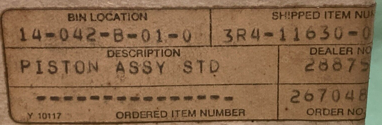 NEW GENUINE YAMAHA 3R4-11630-00 PISTON KIT STD COMPLETE