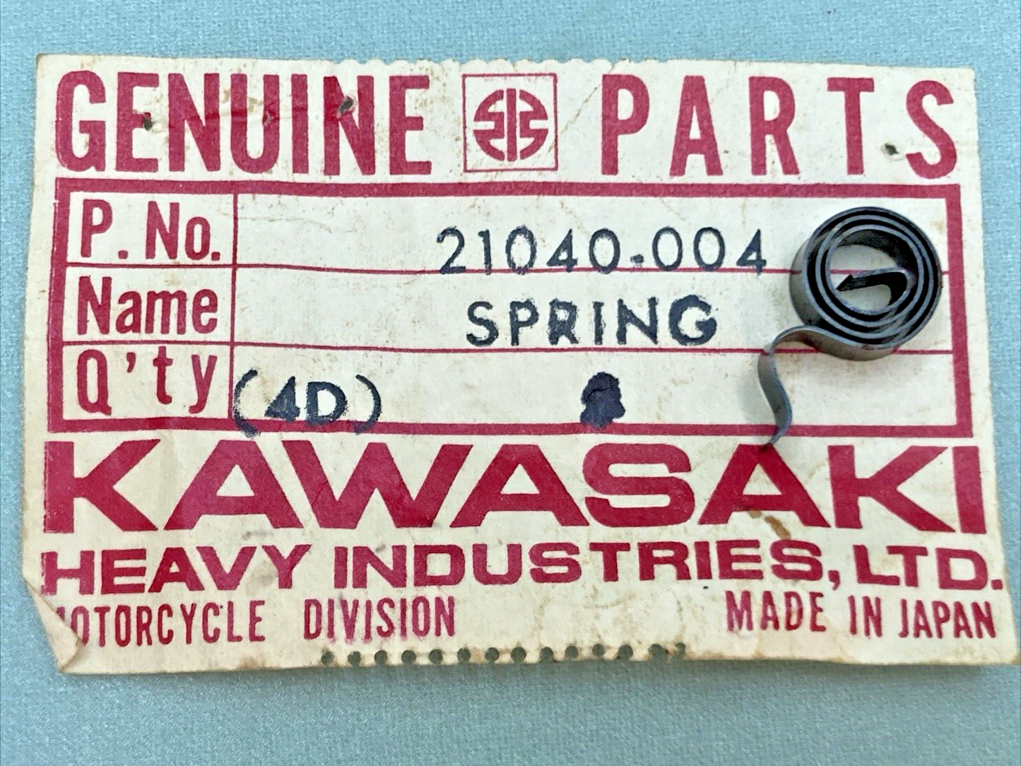 QTY 4 NEW GENUINE KAWASAKI 21040-004 SPRING, BRUSH