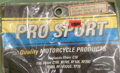 NEW PRO-SPORT 609-0151 VISOR MOTORCYCLE HELMET SMOKE W/ PLATES