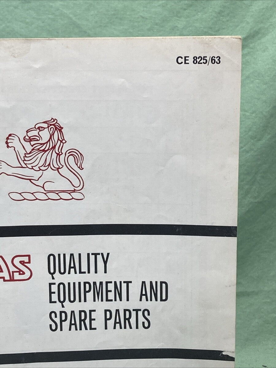 LUCAS CE 825/63 QUALITY EQUIPMENT AND SPARE PARTS 1963 A.M.C.