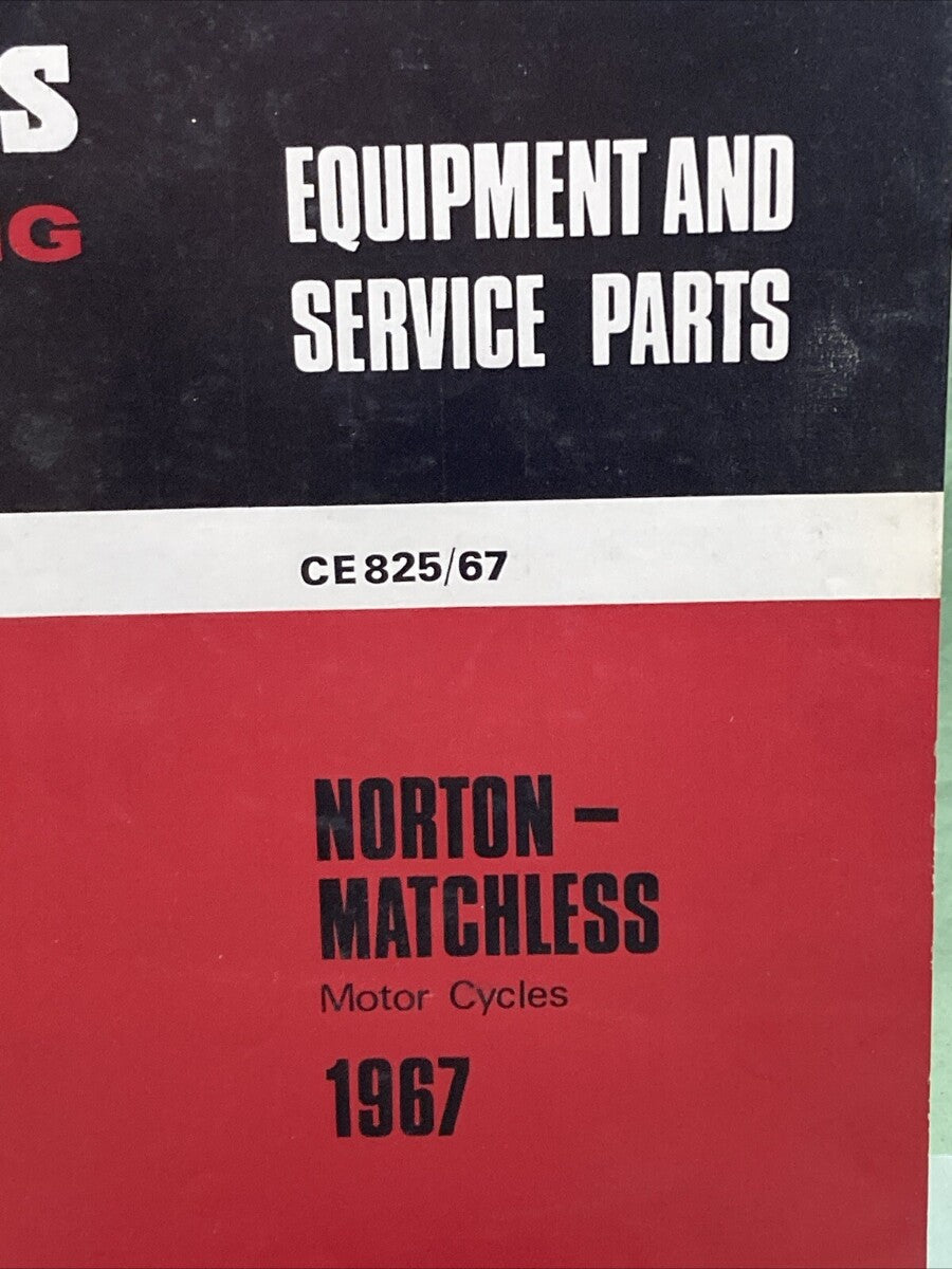 LUCAS GIRLING CE 825/67 EQUIPMENT AND SERVICE PARTS 1967 NORTON MATCHLESS