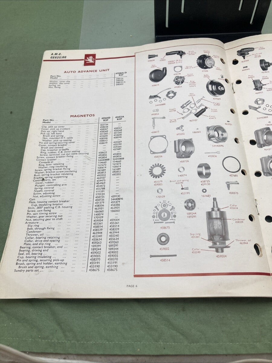 LUCAS GIRLING CE 825/66 EQUIPMENT AND SERVICE PARTS 1966 A.M.C.