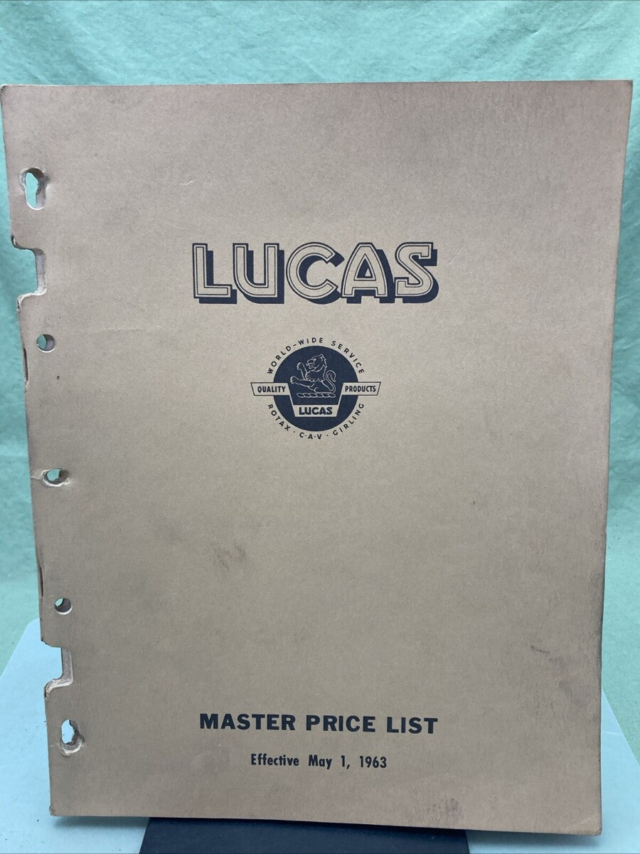 LUCAS MASTER PRICE LIST 1963