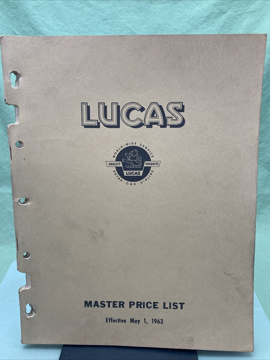LUCAS MASTER PRICE LIST 1963