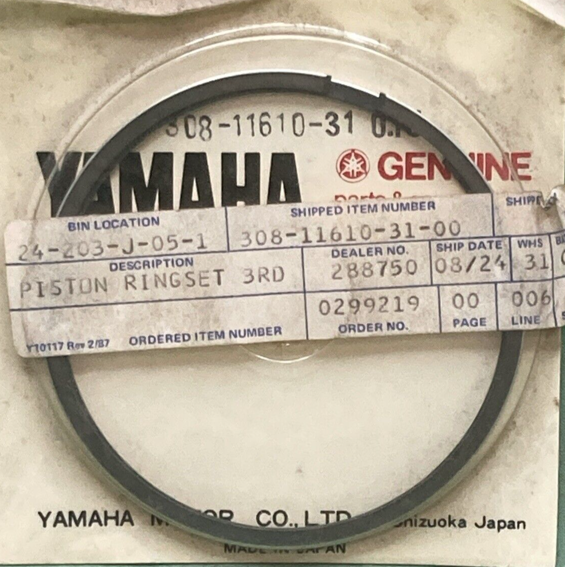 NEW GENUINE YAMAHA 308-11610-31 PISTON RING SET 3RD 0.75