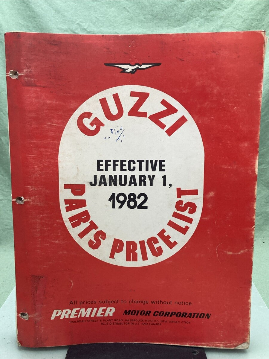 MOTO GUZZI PARTS PRICE LIST 1982