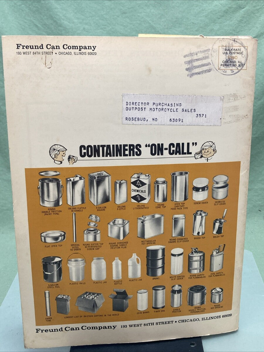 FREUND CAN COMPANY CAN'ALOG 1975 WITH BLANK ORDER FORM