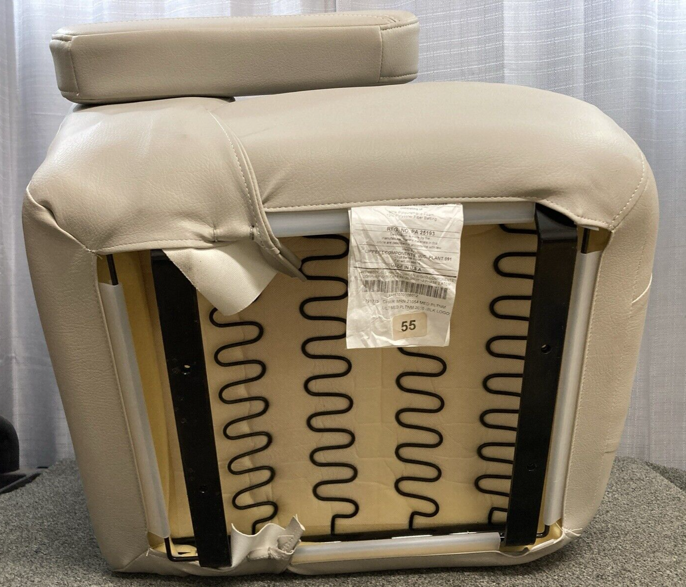 NEW GENUINE QWEST PONTOONS 791775 CHAIR, MRN 21054 MED PLTNM BLK LOGO