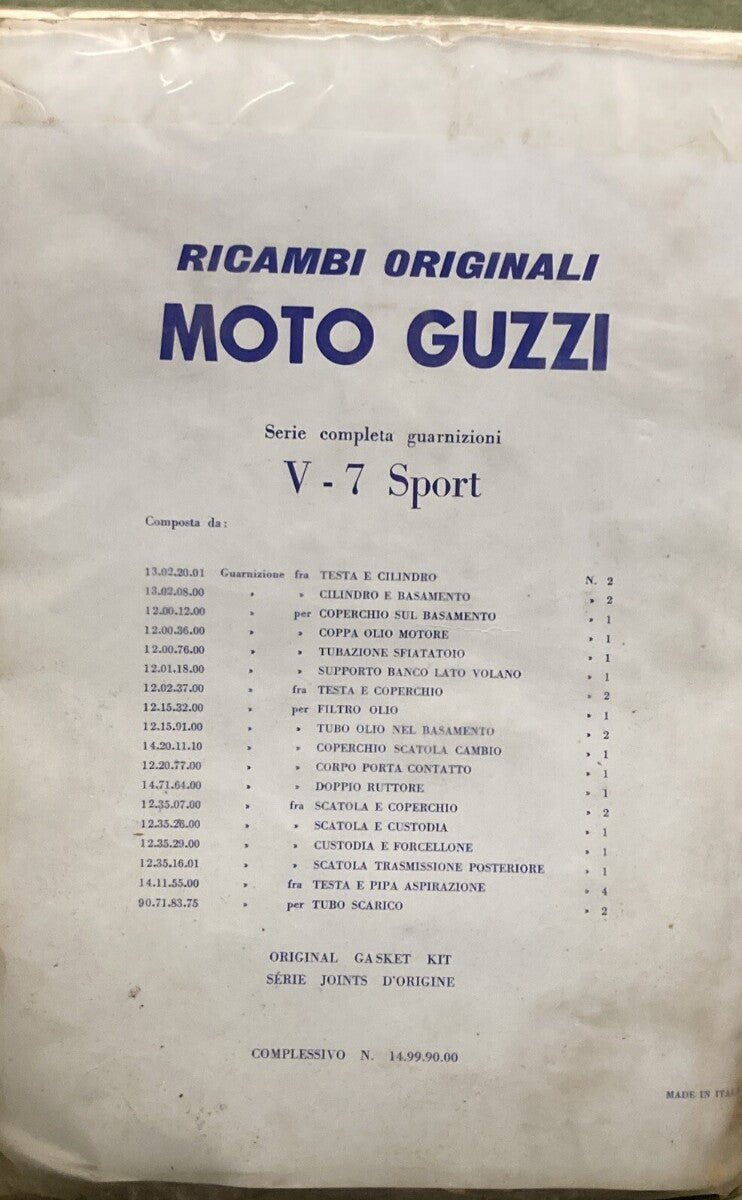 NEW GENUINE MOTO GUZZI 1499-9000 Engine Gasket Set V7 82.5mm