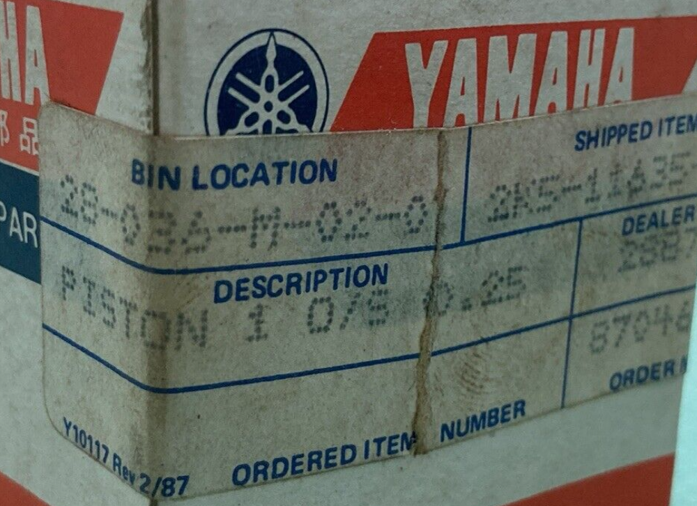 NEW GENUINE YAMAHA 2K5-11635-00 PISTON 1ST 0.25 O/S