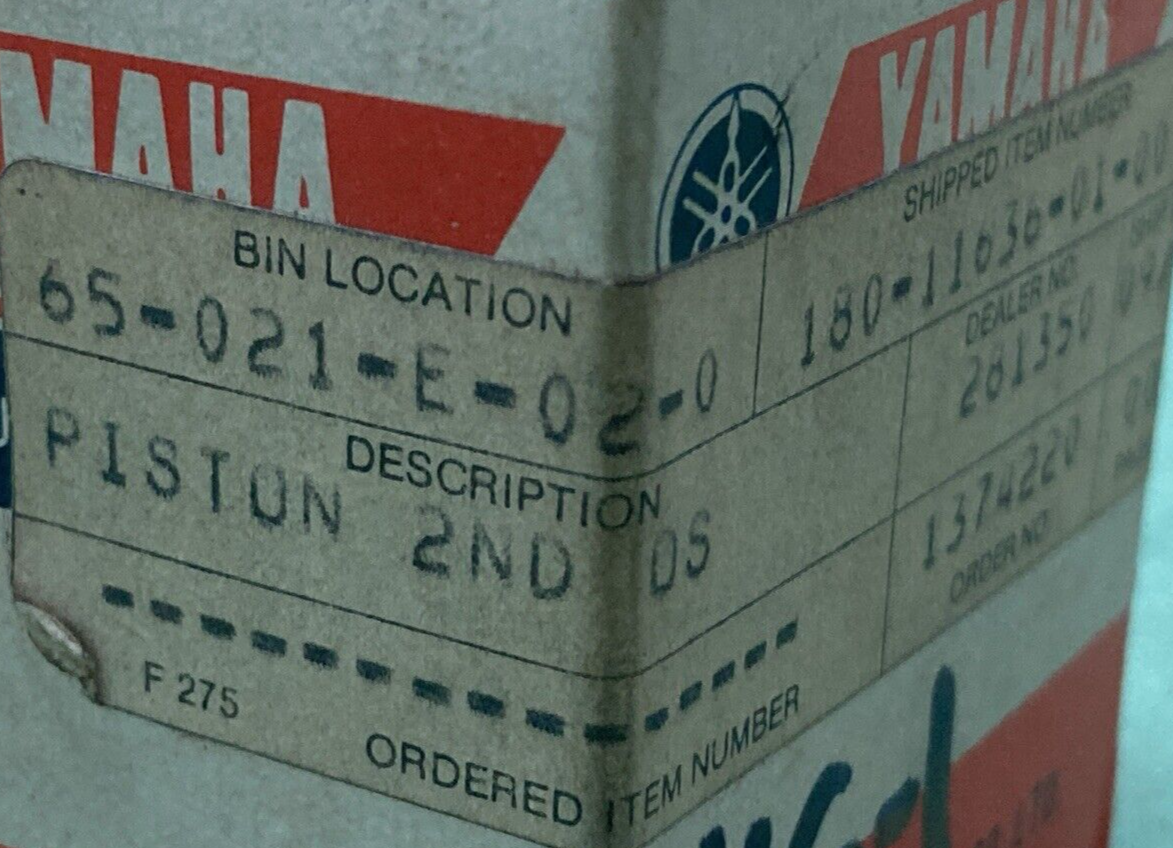 NEW GENUINE YAMAHA 180-11636-01 PISTON 2ND O/S 47.50