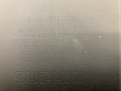 NEW GENUINE SUZUKI 14310-18K30-H01 Body, Muffler 2019 SV650