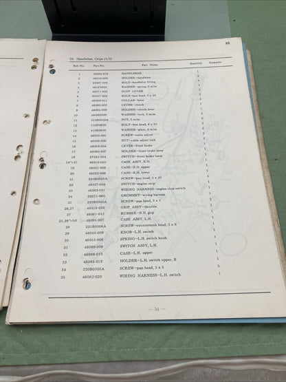 GENUINE KAWASAKI 99997-516 MODEL 100:G5 PARTS CATALOGUE