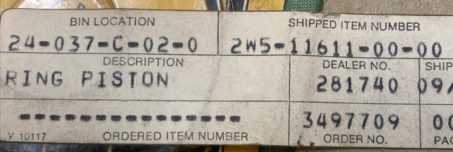 NEW GENUINE YAMAHA 403-11611-00 PISTON RING STD