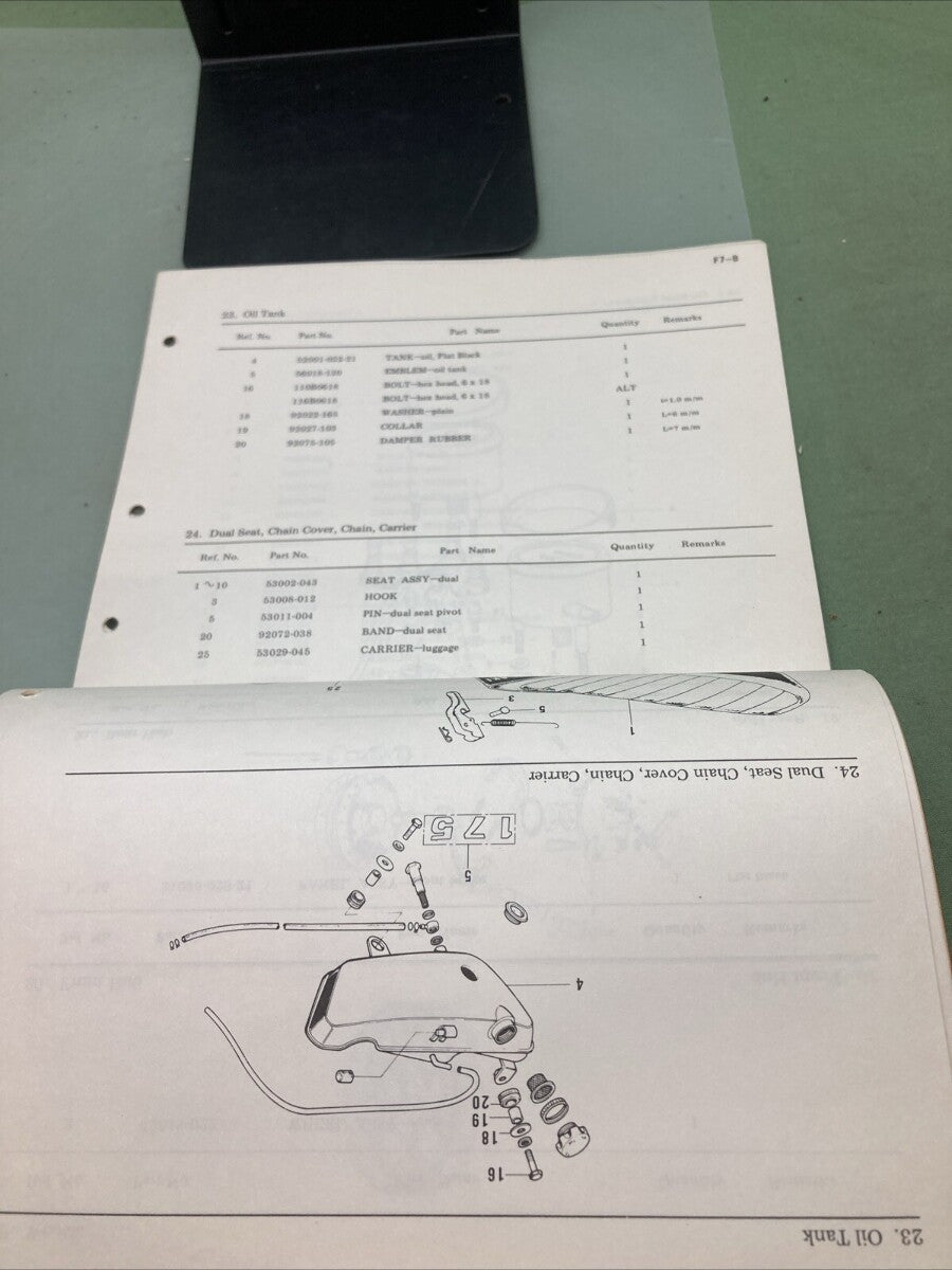 NEW GENUINE KAWASAKI 99997-555 MODEL 175:F7-B EXCLUSIVE PARTS LIST 1972