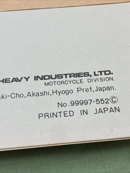 NEW GENUINE KAWASAKI 99997-552 MODEL 90:G3SS EXCLUSIVE PARTS LIST 1972