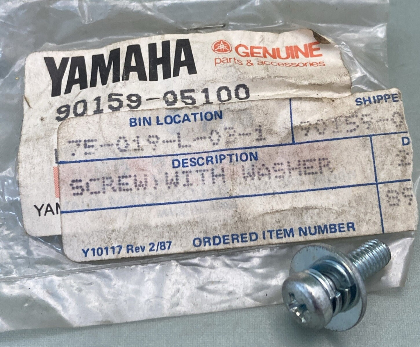 NEW GENUINE YAMAHA 90159-05100 Screw, with Washer