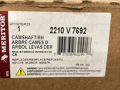 NEW GENUINE MERITOR 2210 V 7692 AIR BRAKE CAMSHAFT RH