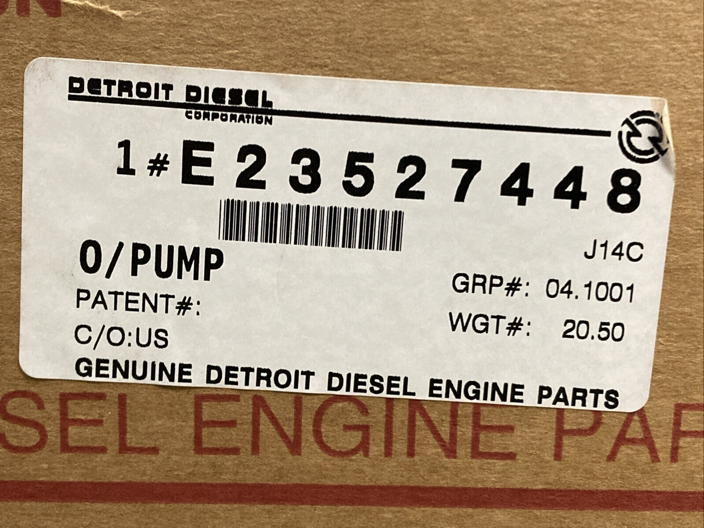 NEW GENUINE DETROIT DIESEL E23527448 Engine Oil Pump Series 60 Engine, 14L, DDEC