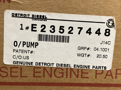 NEW GENUINE DETROIT DIESEL E23527448 Engine Oil Pump Series 60 Engine, 14L, DDEC