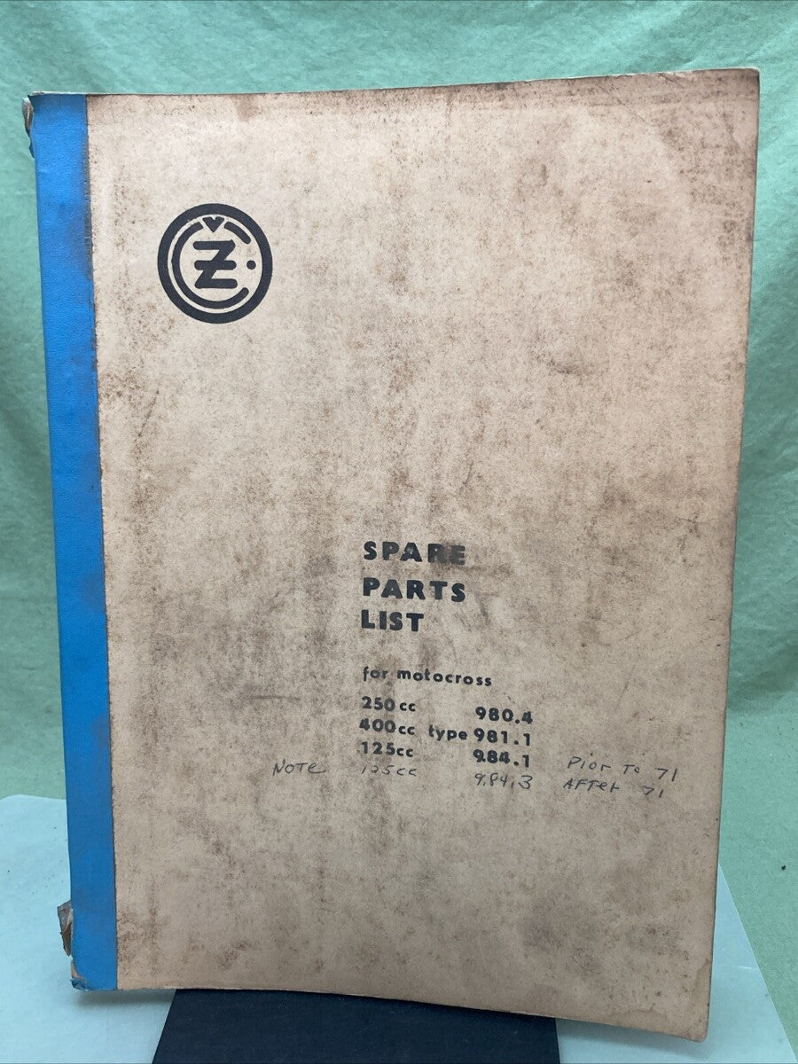 MOTOCROSS 250CC 980.4, 400CC 981.1, 125CC 984.1 SPARE PARTS LIST