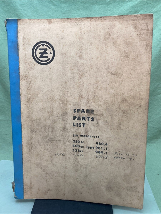 MOTOCROSS 250CC 980.4, 400CC 981.1, 125CC 984.1 SPARE PARTS LIST