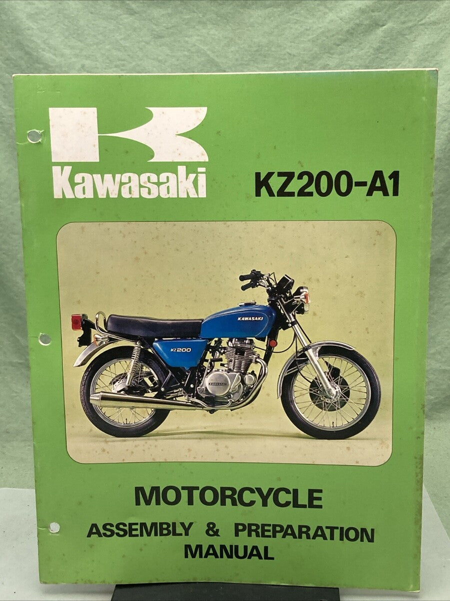 GENUINE KAWASAKI 99931-527-01 KZ200-A1 MOTORCYCLE ASSEMBLY AND PREP MANUAL 1976