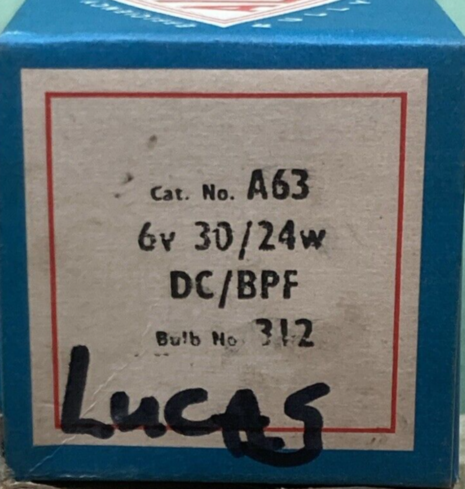 NEW GENUINE ALITE A63 LAMP BULB 6v 30/24W DC/BPF BULB #312