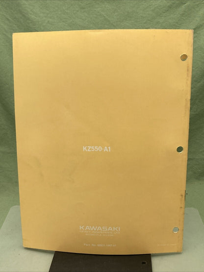 GENUINE KAWASAKI 99931-1047-01 KZ550 MOTORCYCLE ASSEMBLY AND PREP MANUAL 1979