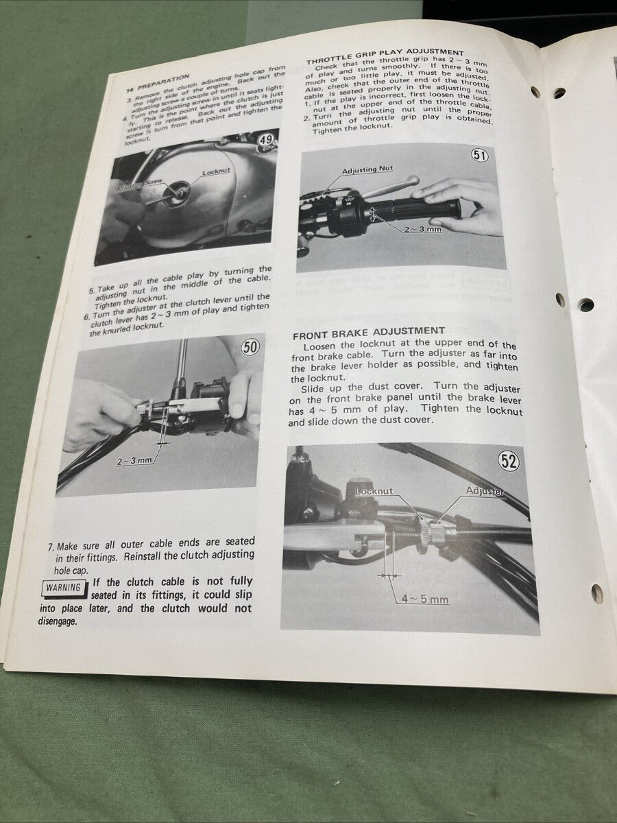 GENUINE KAWASAKI 99931-528-01 KE250-B1 MOTORCYCLE ASSY AND PREP MANUAL 1976