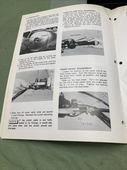 GENUINE KAWASAKI 99931-528-01 KE250-B1 MOTORCYCLE ASSY AND PREP MANUAL 1976