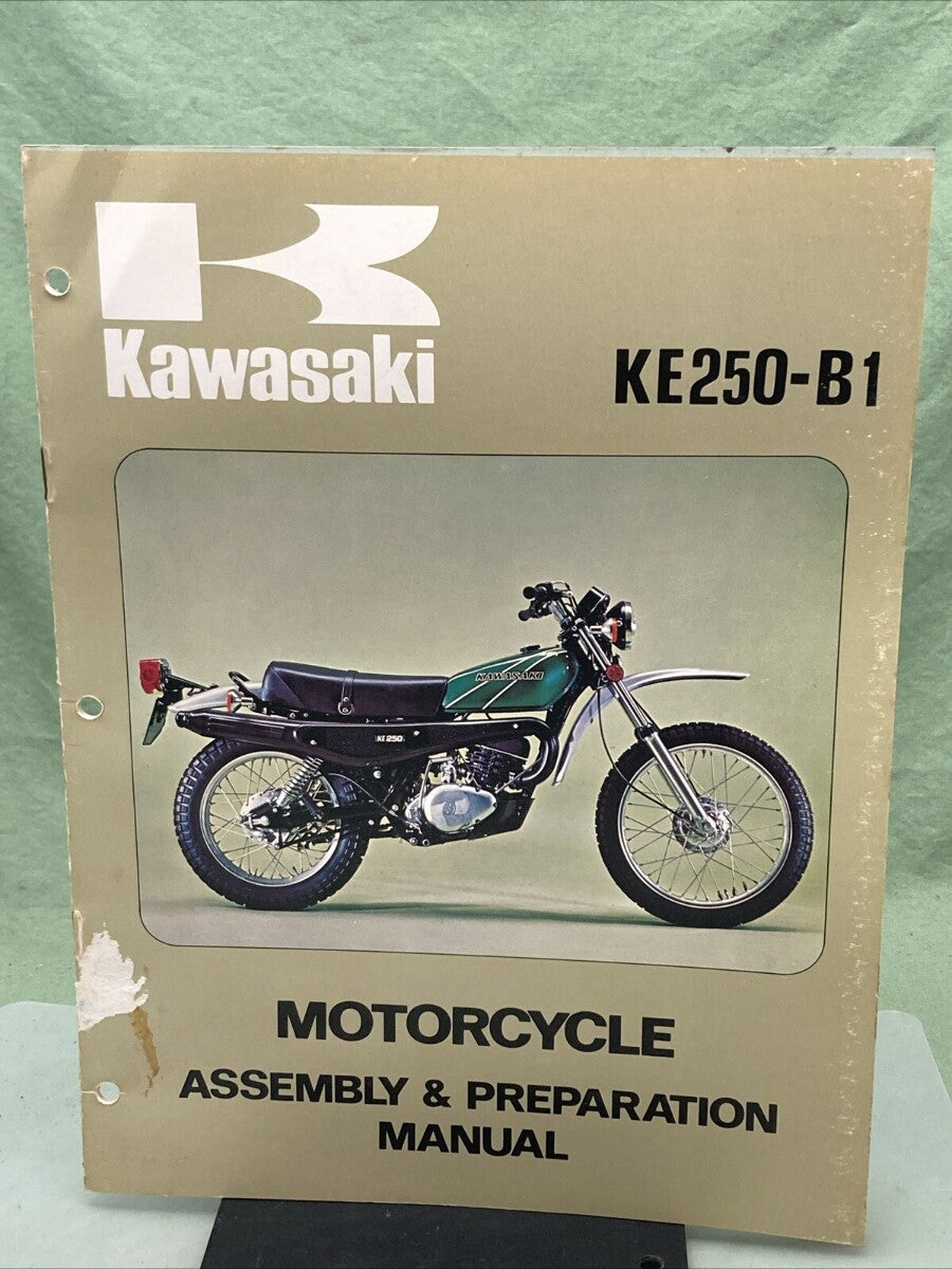 GENUINE KAWASAKI 99931-528-01 KE250-B1 MOTORCYCLE ASSY AND PREP MANUAL 1976