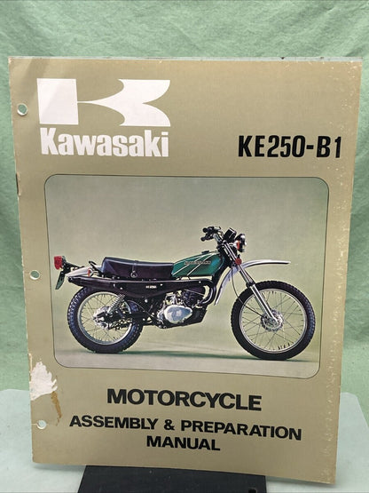 GENUINE KAWASAKI 99931-528-01 KE250-B1 MOTORCYCLE ASSY AND PREP MANUAL 1976