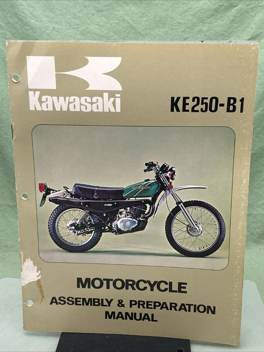 GENUINE KAWASAKI 99931-528-01 KE250-B1 MOTORCYCLE ASSY AND PREP MANUAL 1976